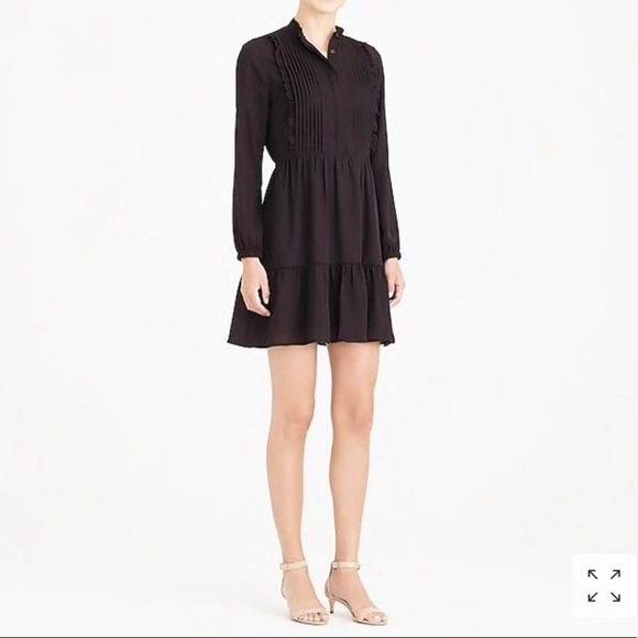 J Crew Ruffle Pintuck Dress (Wednesday Adam Vibes) - Picture 2 of 3